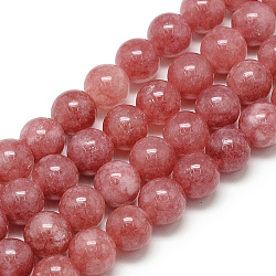Natural Rhodochrosite Beads Strands, Round, Dyed, 8x7.5mm, Hole: 1mm, about 46~49pcs/strand, 15.5 inch(X-G-S150-06-8mm)