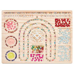 Wooden Bead Design Boards, DIY Beading Jewelry Organizer Making Tray, with Graduated Measurements, Rectangle, Moccasin, 30x38.5x1.2cm(ODIS-WH0025-144C)
