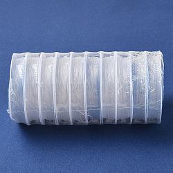 Korean Round Elastic Crystal String, Elastic Beading Thread, for Stretch Bracelet Making, Clear, 1mm, 4m/roll(EW-C001-01F)