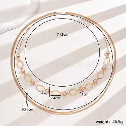 Elegant Minimalist Style Iron & Plastic Multi-layered Long Necklaces for Women's Banquet 
Parties, Real 18K Gold Plated, 29.25 inch(74.3cm)(TS5252)