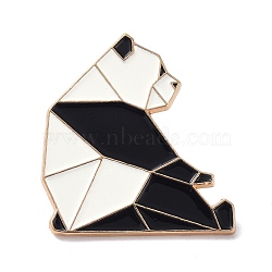 Origami Panda Enamel Pin, Alloy Enamel Brooch for Backpack Clothing, Golden, Black, 31x29.5x9.5mm(JEWB-K004-36)