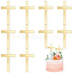 Mirror Acrylic Wall Decorations, Cross, Gold, 150x90x1.5mm(DIY-WH0504-197B-02)