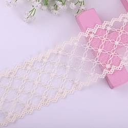 Polyester Lace Trim Ribbons, Garment Accessories, Rhombus, 2-1/2 inch(62mm), about 15Yard/roll(PW-WG34220-03-1)