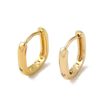 Brass Hoop Earring, Light Gold, 14x2.5mm