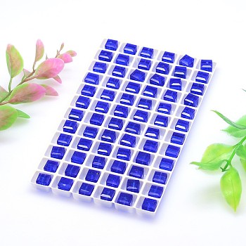 Faceted Cube Imitation Austrian Crystal Beads Strands, Grade AAA, Royal Blue, 8x8mm, Hole: 0.9~1mm, about 288pcs/box