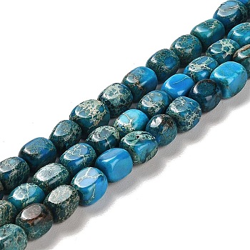 Natural Dolomite Beads Strands, Dyed, Cuboid, Dodger Blue, 7~7.5x5~5.5x5~5.5mm, Hole: 1.2mm, about 55pcs/strand, 15.67~15.94 inch(39.8~40.5cm)