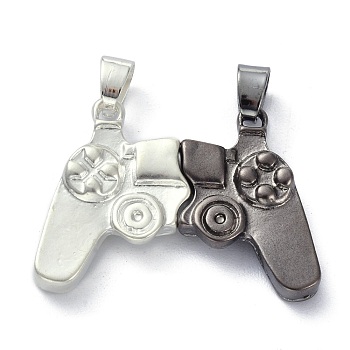 Alloy Magnetic Friendship Controller Necklace Set, Magnet Game Console Handle Pendants, for Friend Couples Gift, Mixed Color, 20.5x28x4mm, Hole: 4.5x4mm