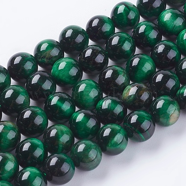 8mm Green Round Tiger Eye Beads