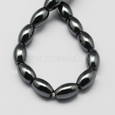9mm Black Oval Non-magnetic Hematite Beads