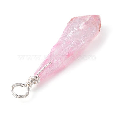 Electroplated Natural Quartz Crystal Dyed Pendants(PALLOY-JF02324-07)-4