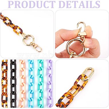 CHGCRAFT 6Pcs 6 Colors Opaque Acrylic Cable Chain Wristlet Straps(HJEW-CA0001-33)-5