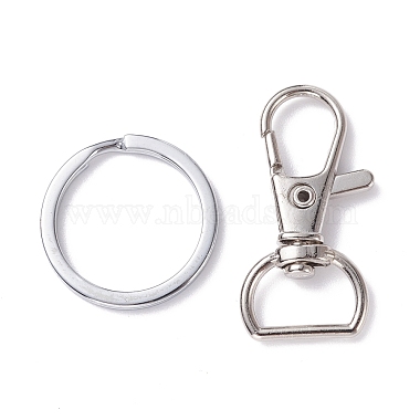 Alloy and Iron Keychain Clasps(PALLOY-XCP0001-70)-2
