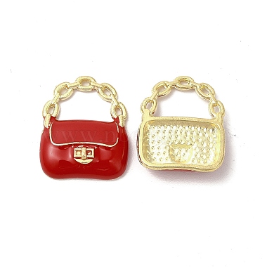 Golden FireBrick Bag Alloy+Enamel Pendants