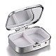 2 Compartmennts Stainless Iron Pill Box(X-CON-H013-02P)-2