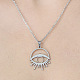 201 Stainless Steel Hollow Eye Pendant Necklace(NJEW-OY002-02)-1