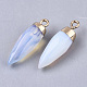 Top Golden Plated Opalite Pointed Pendants(X-G-S359-078G)-3