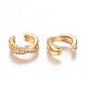 Golden Plated Brass Micro Pave Cubic Zirconia Cuff Earrings(EJEW-L244-18G)-2