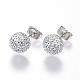 Rhinestone Ball Stud Earrings(EJEW-F063-B02)-1