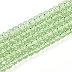 Transparent Glass Beads Strands, Round, Pale Green, 4~4.5mm, Hole: 0.7mm, about 101~102pcs/strand, 14.96~15.16''(38~38.5cm)(GLAA-T032-T4mm-17)