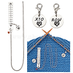 DIY Knitting Tool Sets, including 201 Stainless Steel Locking Stitch Markers, 304 Stainless Steel Knitting Row Counter Chains, Stainless Steel Color, 38.2cm, 3pcs/set(HJEW-NB00183)
