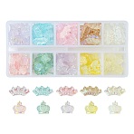 200Pcs 10 Colors Crown Resin Cabochons, Nail Art Decoration Accessories, Mixed Color, 5.5~7x7~12x2~3mm, 20pcs/color(MRMJ-CJ0001-22)