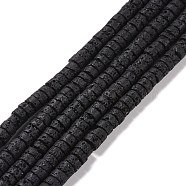 Natural Lava Rock Beads Strands, Flat Round/Disc, 6x3mm, Hole: 0.8mm, about 105pcs/strand, 14.96~15.16''(38~38.5cm)(G-M394-03A)