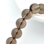 Natural Smoky Quartz Round Beads Strands, 6mm, Hole: 1mm, about 31pcs/strand, 7.4 inch(G-P088-18-6mm)