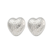 Non-Tarnish Heart 304 Stainless Steel Ear Studs, Stud Earrings for Women, Stainless Steel Color, 19x20mm(EJEW-L290-029P)