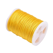 Nylon Thread Cord, DIY Braided Ball Jewelry Making Cord, Gold, 0.8mm, about 10m/roll(10.93yards/roll)(NWIR-NS018-0.8mm-118)