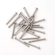 304 Stainless Steel Flat Head Pins, Stainless Steel Color, 11x0.8mm, Head: 1.5mm(STAS-F192-022P-03)