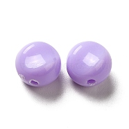 Opaque Acrylic Beads, Flat Round, Lilac, 9.5~10x12mm, Hole: 1.8mm, about 1110pcs/500g(OACR-L013-003E)
