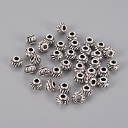 Tibetan Style Spacer Beads, Lead Free & Cadmium Free & Nickel Free, Rondelle, Antique Silver, about 6mm in diameter, 4.5mm thick, hole: 2mm(X-LF0918Y-NF)