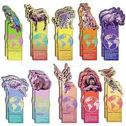 20 Sheets Cartoon Paper Bookmark, Endangered Animals Bookmarks for Booklover, Rectangle, Mixed Color, 130~170x54~73x0.4mm(AJEW-Q148-05)