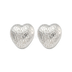 Non-Tarnish Heart 304 Stainless Steel Ear Studs, Stud Earrings for Women, Stainless Steel Color, 19x20mm(EJEW-L290-029P)