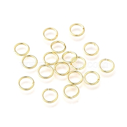 Brass Open Jump Rings, Long-Lasting Plated, Cadmium Free & Lead Free, Rack Plating, Real 18K Gold Plated, 7x1mm, Inner Diameter: 5mm(KK-V007-004G-10)