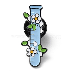 Test Tube Enamel Pins, Electrophoresis Black Zinc Alloy Brooch for Clothes Backpack, Flower, 30x12.5x1.5mm(JEWB-I023-02E)