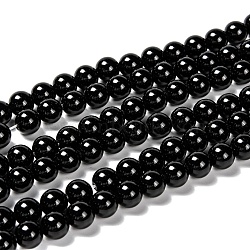 Natural Eyeless Obsidian Beads Strands, Round, 8mm, Hole: 1mm, about 46~49pcs/strand, 14.8~15.3 inch(X-G-K123-06-8mm)