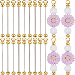 20Pcs Iron Bar Beadable Keychain for Jewelry Making DIY Crafts, Golden, 7.7cm(KEYC-SC0001-12G)