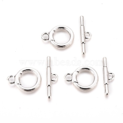 Tibetan Style Alloy Toggle Clasps, Ring, Antique Silver, Ring: 26x20x3.5mm, hole: 4mm and 13mm; Bar: 9x31x3mm, hole: 4mm(PALLOY-P172-069AS)