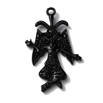 Alloy Pendants, Goat Charm, Electrophoresis Black, 35x22x4mm, Hole: 2mm