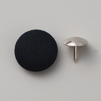 Cloth Cap Nail Button, with Iron Rivet, Hat Accessories, Prussian Blue, Button: 17x7mm, Hole: 1mm, Rivet: 11x3mm, Pin: 1mm