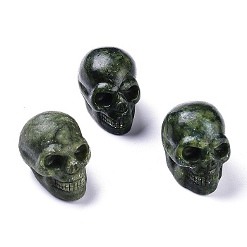 Halloween Natural Xinyi Jade/Chinese Southern Jade  Home Decorations, Skull, 38~38.5x32~32.5x49~50mm