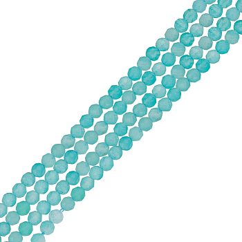 2 Strands Natural Amazonite Beads Strands, Faceted, Round, 3mm, Hole: 0.7mm, about 130~131pcs/strand, 15.28''~15.55''(38.8~39.5cm)