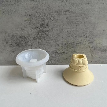 3D Christmas  DIY Candle Holder Silicone Molds, Resin Plaster Cement Casting Molds, Bell, 9.3x7.4cm, Inner Diameter: 8.1cm