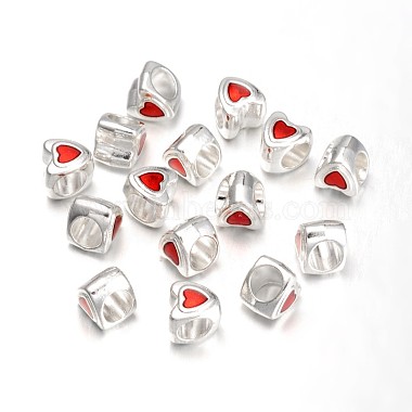 9mm Heart Alloy + Enamel Beads