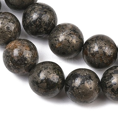 Natural Pyrite Beads Strands(G-P303-01-8mm-8)-5