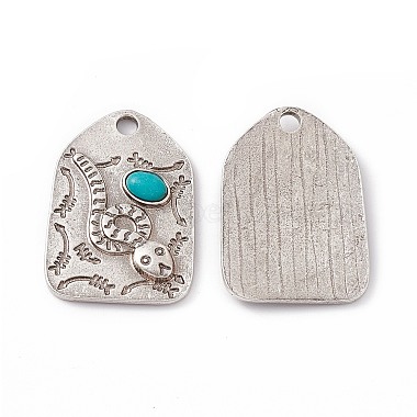 Synthetic Turquoise Pendants(PALLOY-D013-11AS)-2