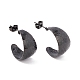 Ion Plating(IP) 304 Stainless Steel Chunky C-shape Stud Earrings(EJEW-P198-13EB)-1