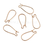 Brass Hoop Earring Findings, Real 18K Gold Plated, 25x11.5x3.5mm, Pin: 0.7mm(KK-WH0061-04B-G)
