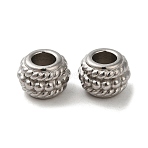 Non-Tarnish 304 Stainless Steel Beads, Large Hole Beads, Rondelle, Stainless Steel Color, 8x6.5mm, Hole: 4mm(STAS-I203-41P)